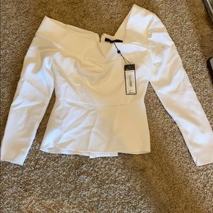 BCBG off shoulder long sleeve